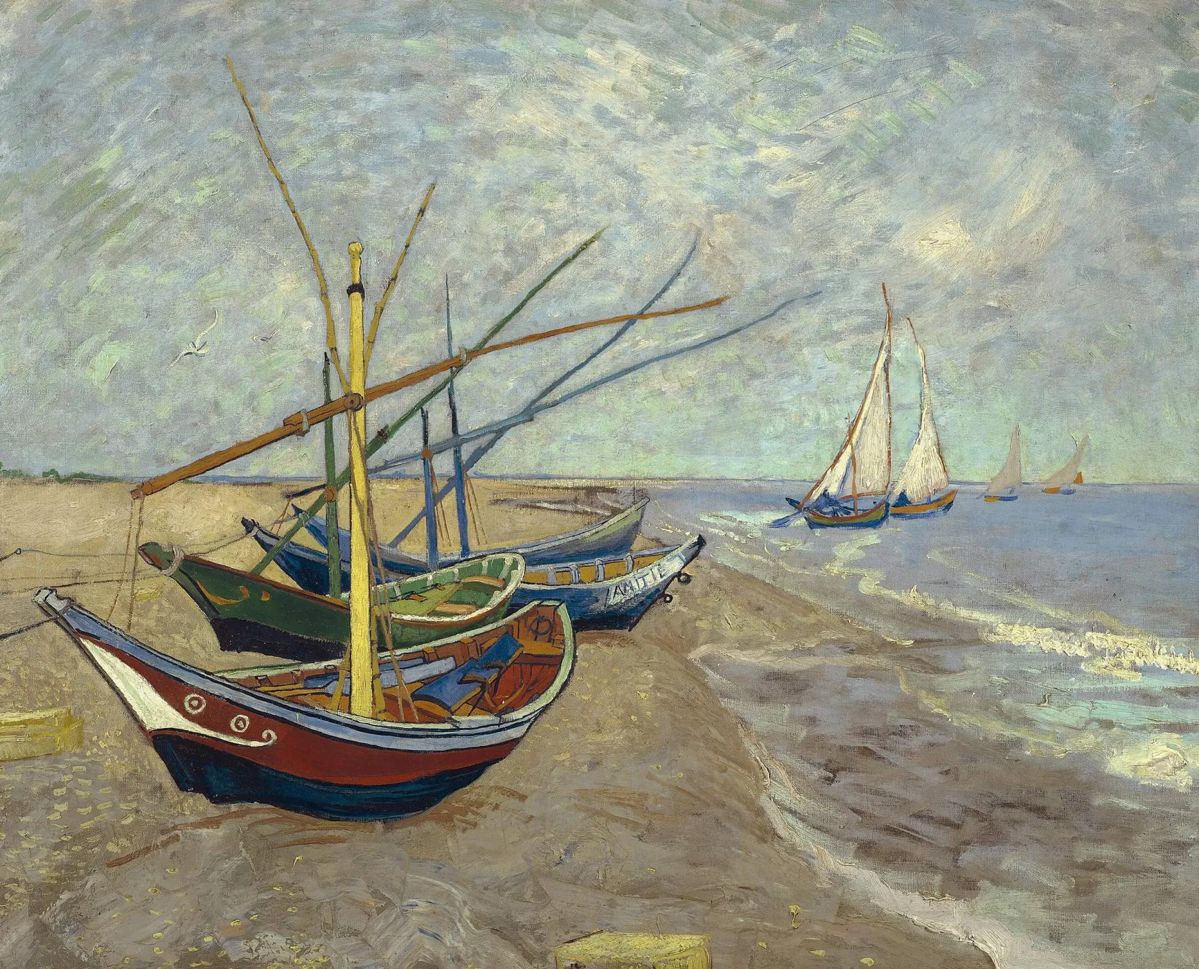 Galerie Mont Van Gogh<Bateaux de pêche sur la plage des Saintes-Maries - Vincent Van Gogh