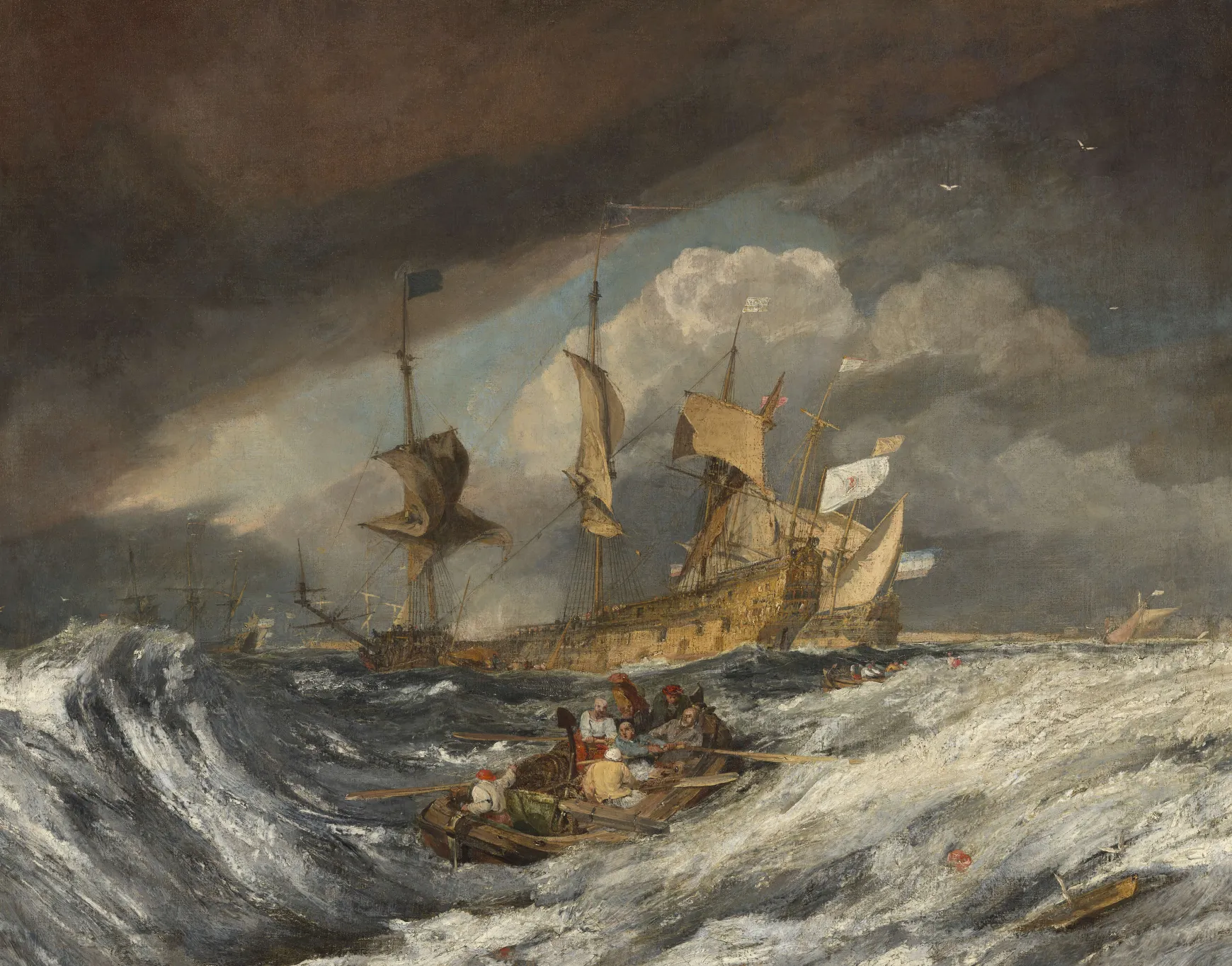 Galerie Mont Turner<Bateaux transportant des ancres aux hommes de guerre hollandais - William Turner