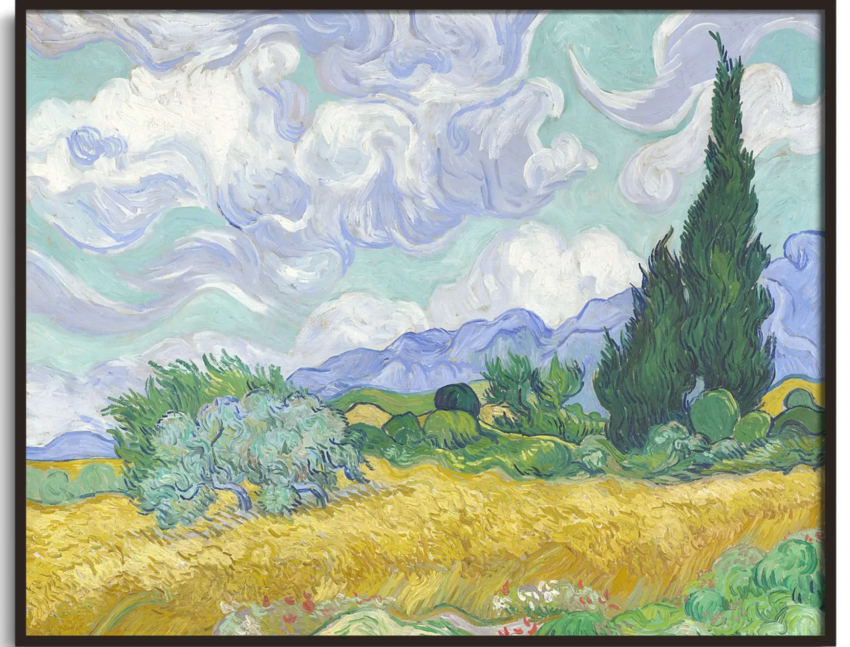 Galerie Mont Van Gogh<Champ de blé avec cyprès - Vincent Van Gogh