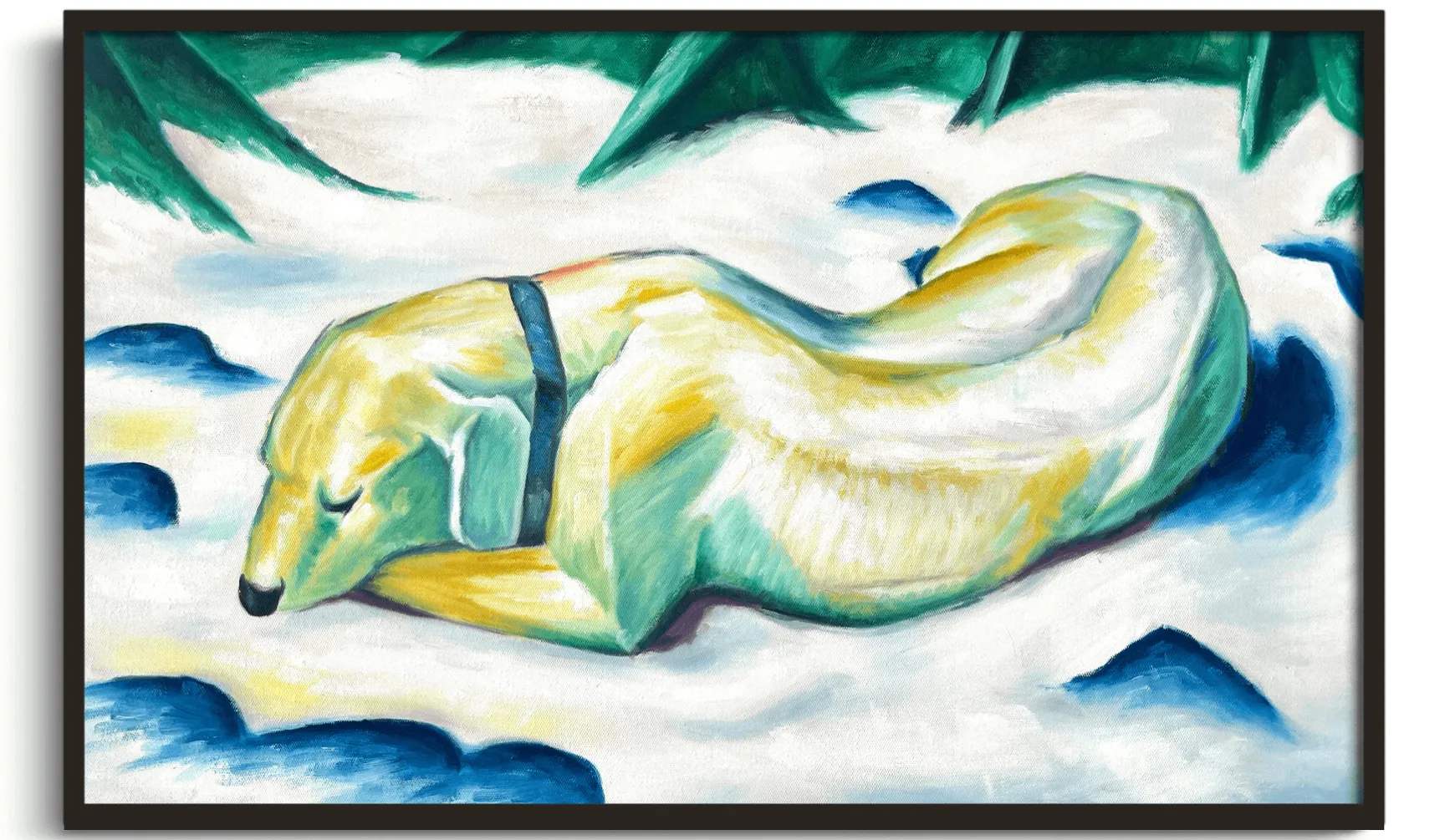 Galerie Mont Franz Marc<Chien couché dans la neige - Franz Marc