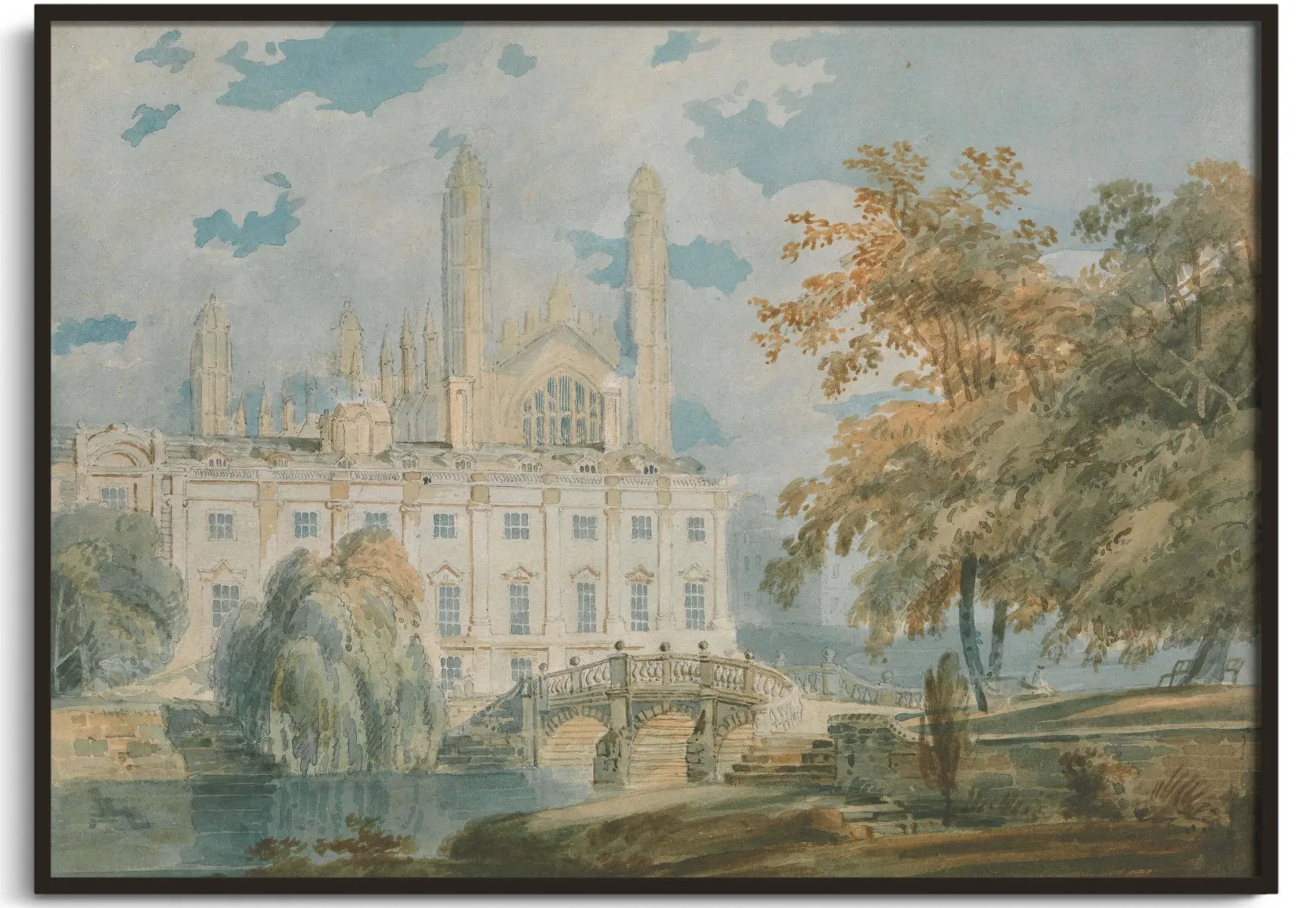 Galerie Mont Turner<Clare Hall et King's College Chapel, Cambridge, depuis les rives de la rivière Cam - William Turner