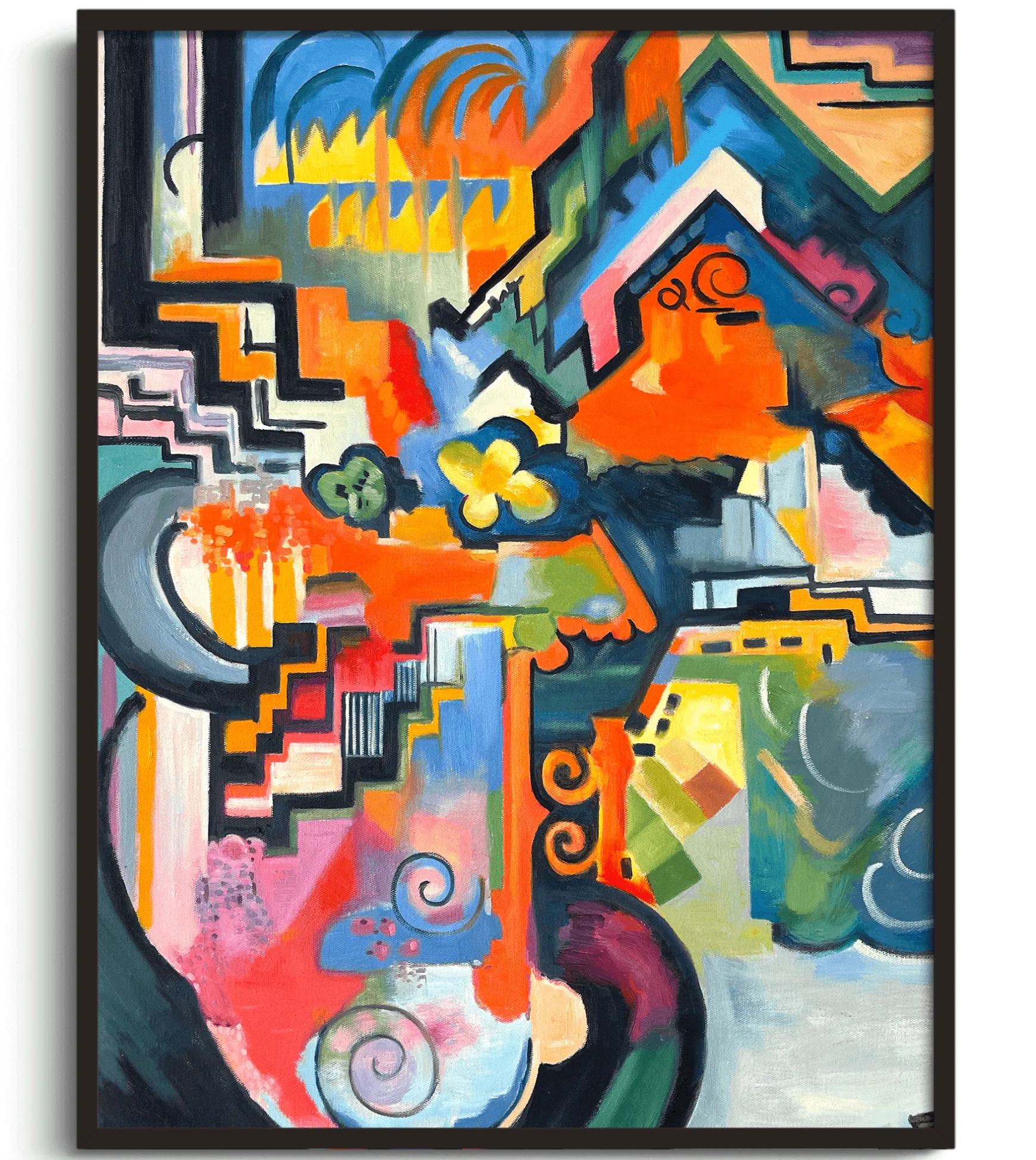 Galerie Mont Macke<Composition colorée hommage à Bach - August Macke