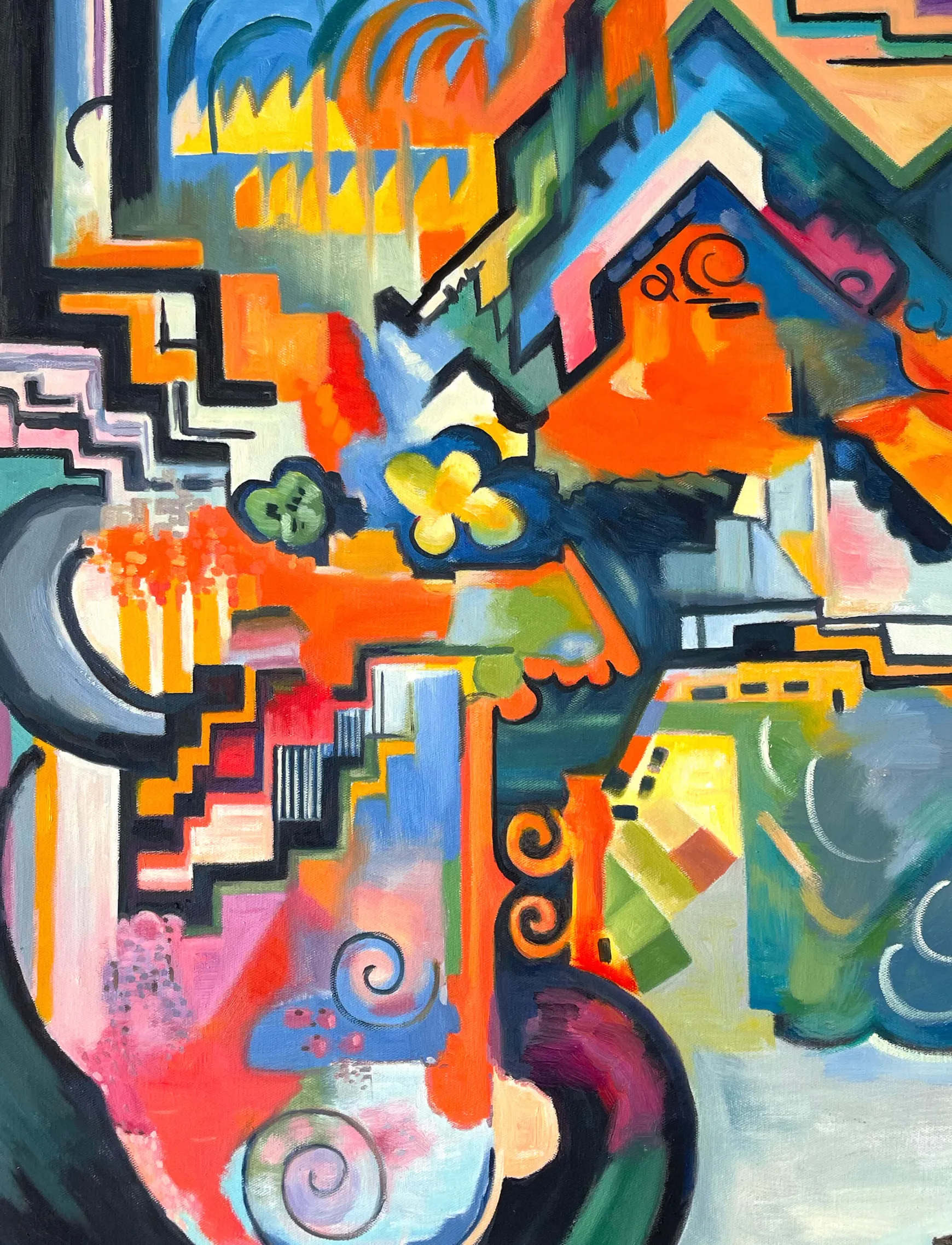 Galerie Mont Macke<Composition colorée hommage à Bach - August Macke