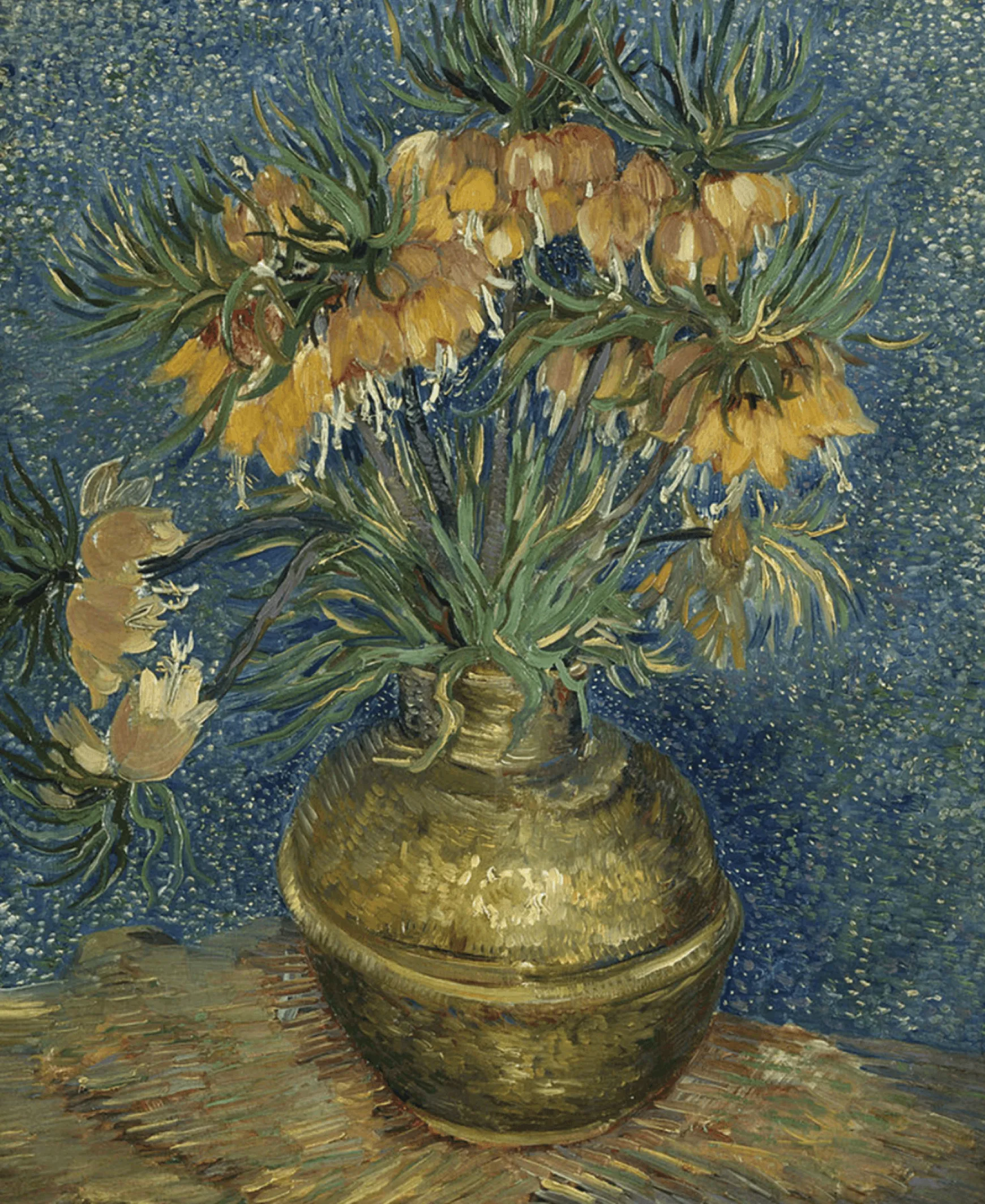 Galerie Mont Van Gogh<Fritillaires, couronne impériale dans un vase de cuivre - Vincent Van Gogh