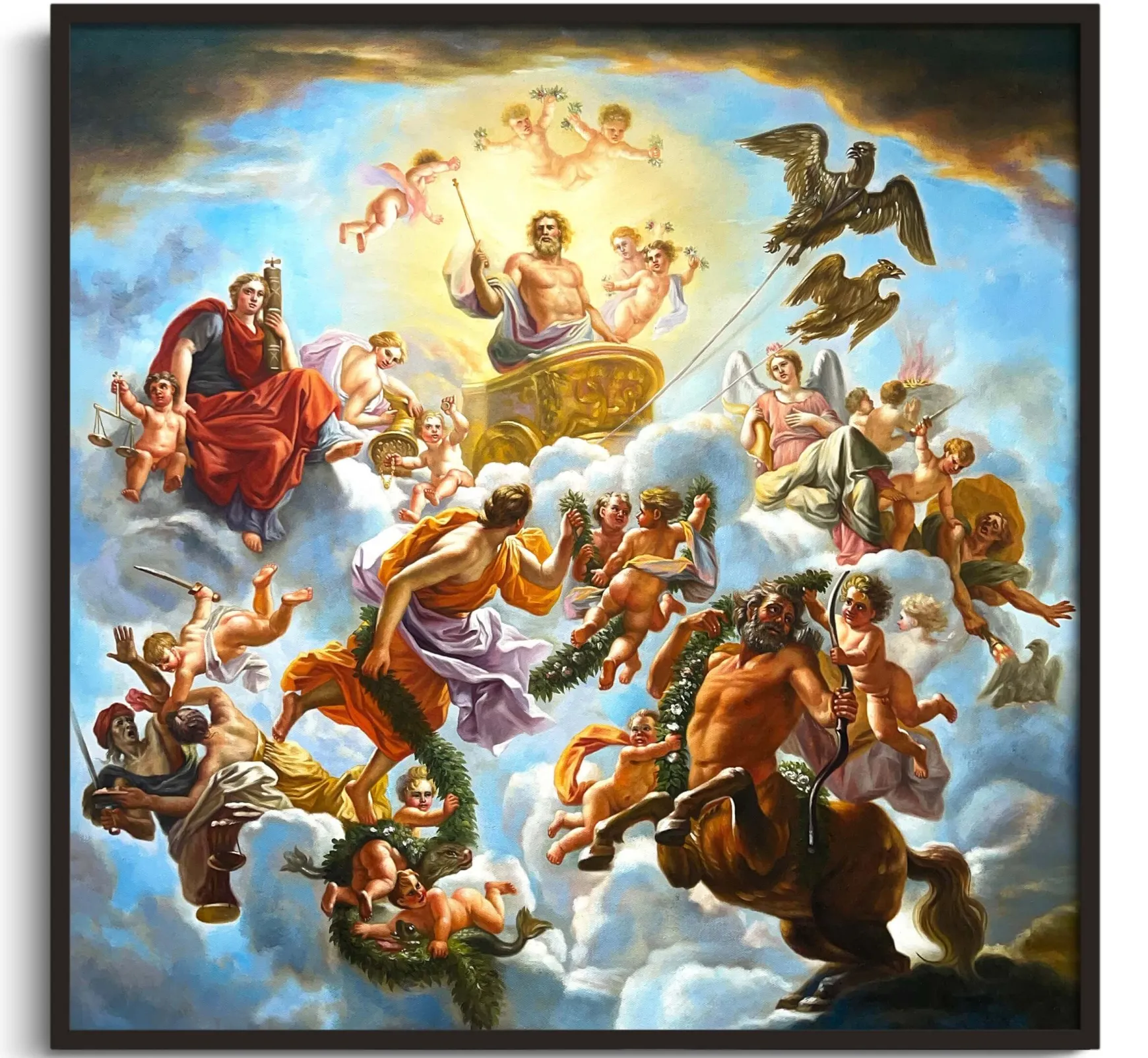 Galerie Mont Coypel<Le char de Jupiter entre la Justice et la Piété - Noël-Nicolas Coypel