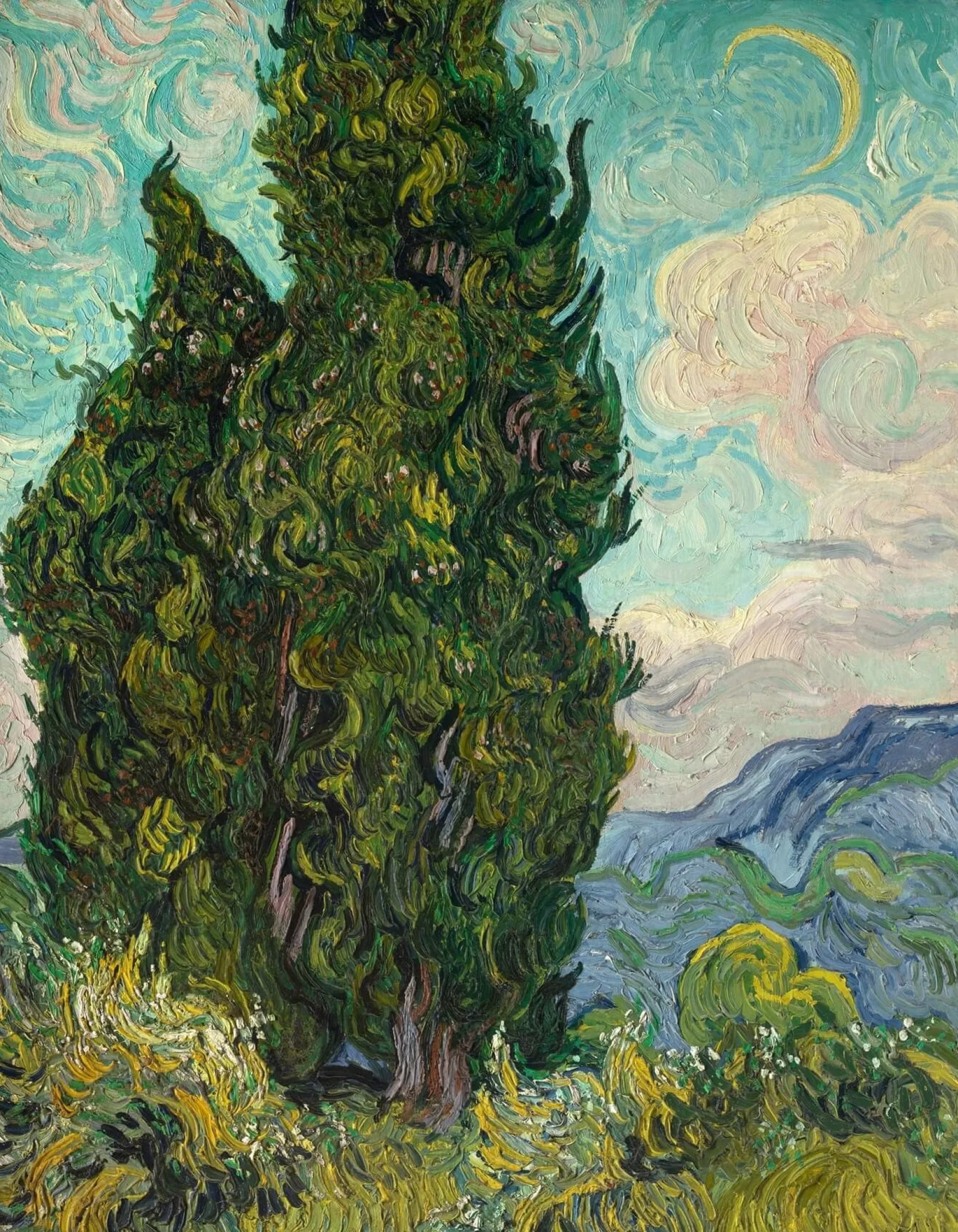 Galerie Mont Van Gogh<Les Cyprès - Vincent Van Gogh