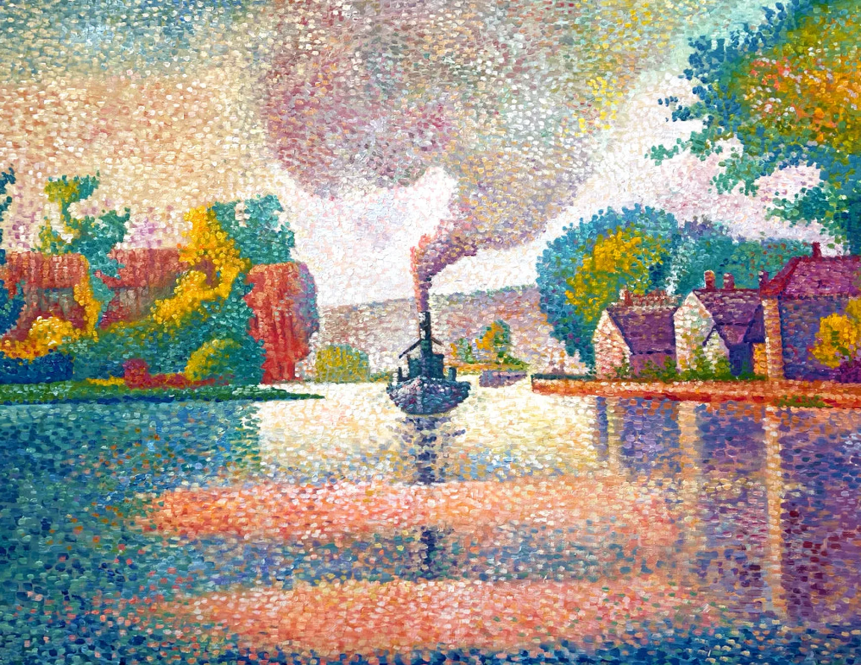 Galerie Mont Signac<L'Hirondelle Bateau à vapeur sur la Seine - Paul Signac