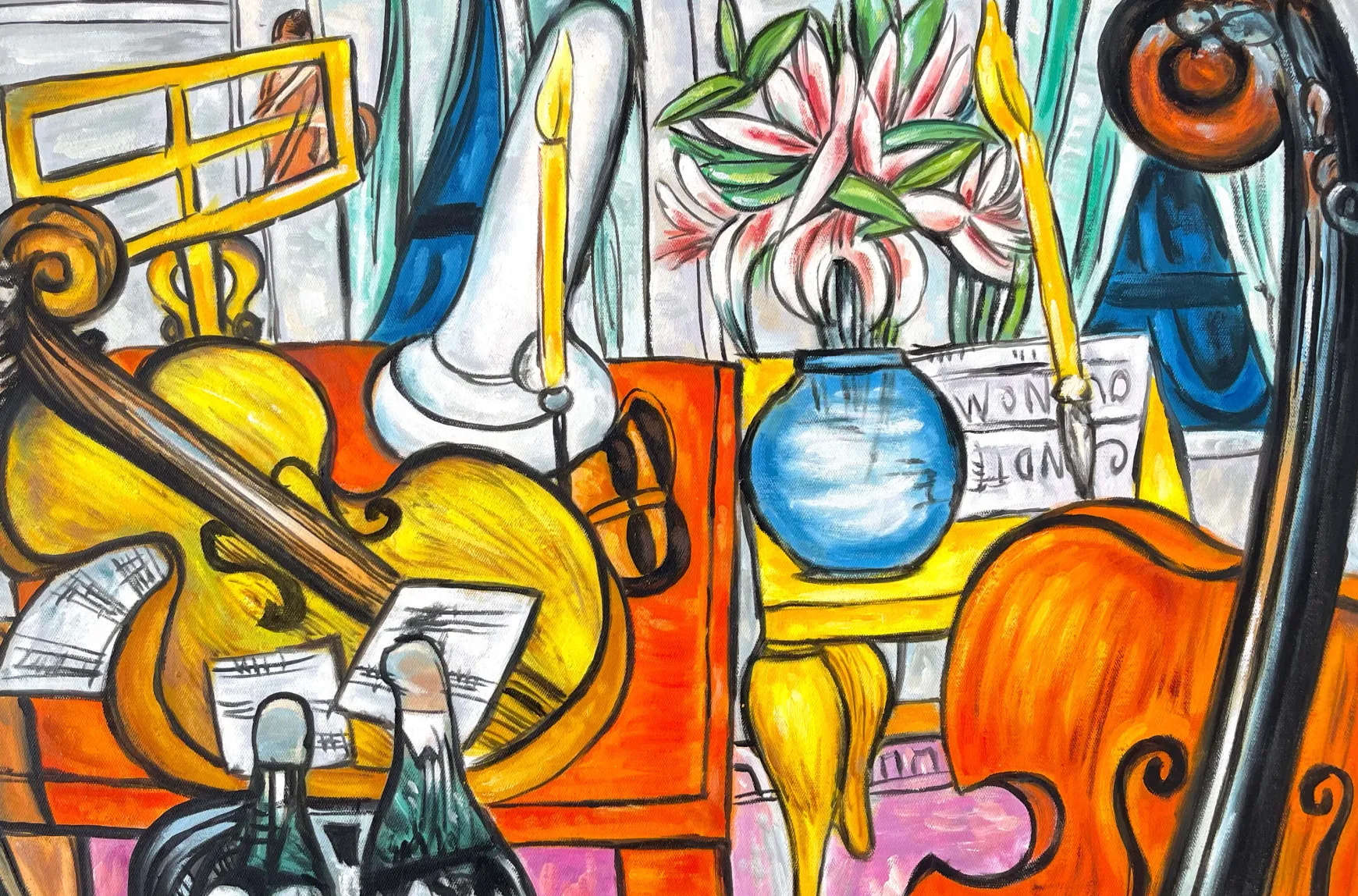 Galerie Mont Beckmann<Nature morte avec violoncelle et contrebasse – Max Beckmann