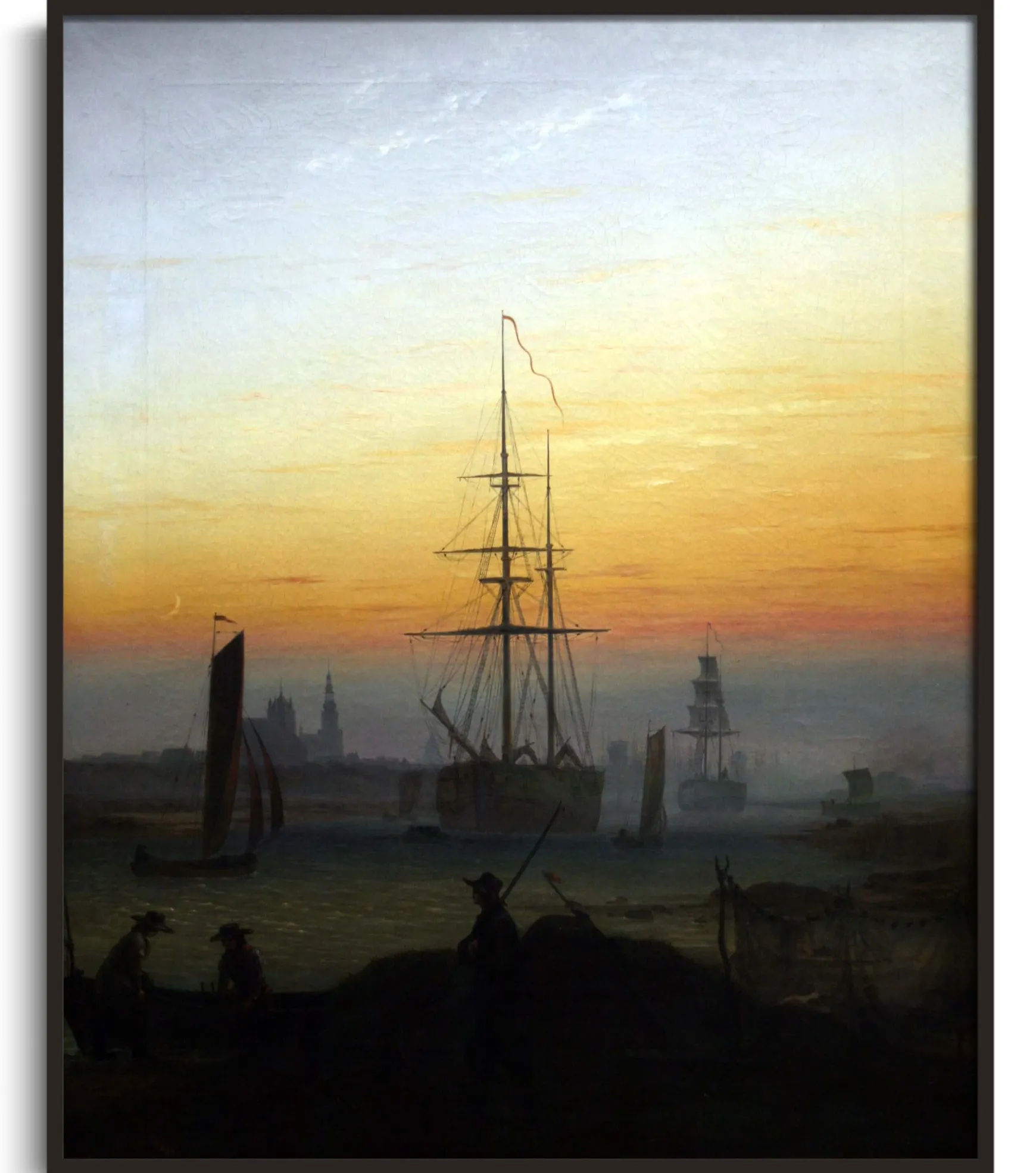 Galerie Mont Friedrich<Navires dans le port de Greifswald - Caspar David Friedrich