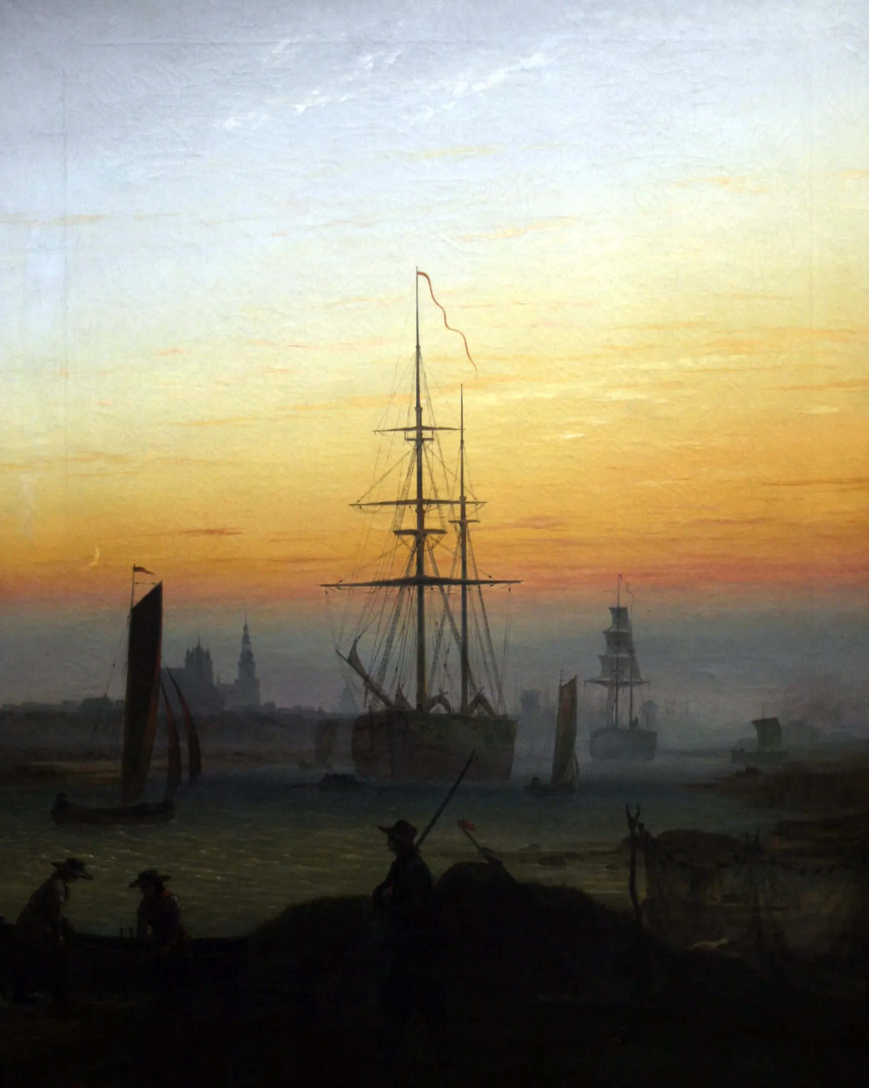 Galerie Mont Friedrich<Navires dans le port de Greifswald - Caspar David Friedrich