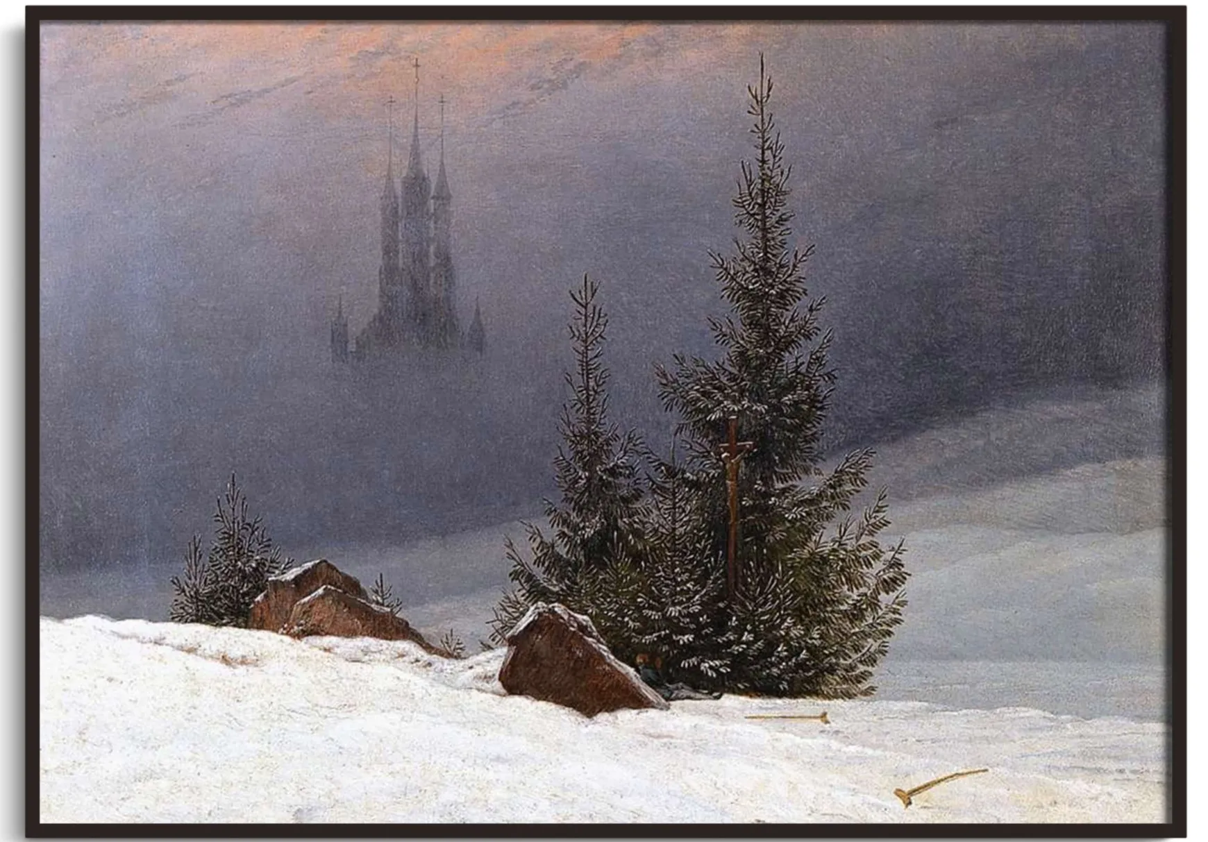 Galerie Mont Friedrich<Paysage d'hiver avec une église - Caspar David Friedrich