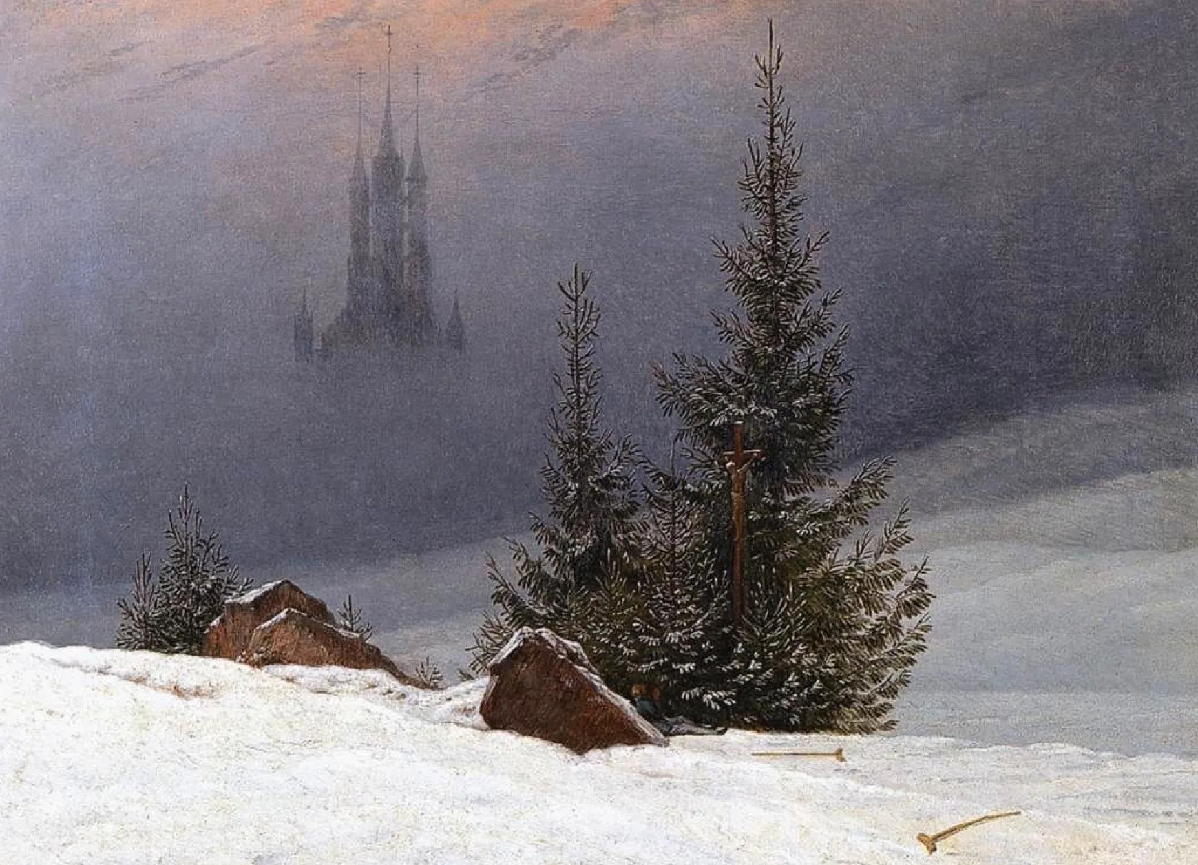 Galerie Mont Friedrich<Paysage d'hiver avec une église - Caspar David Friedrich