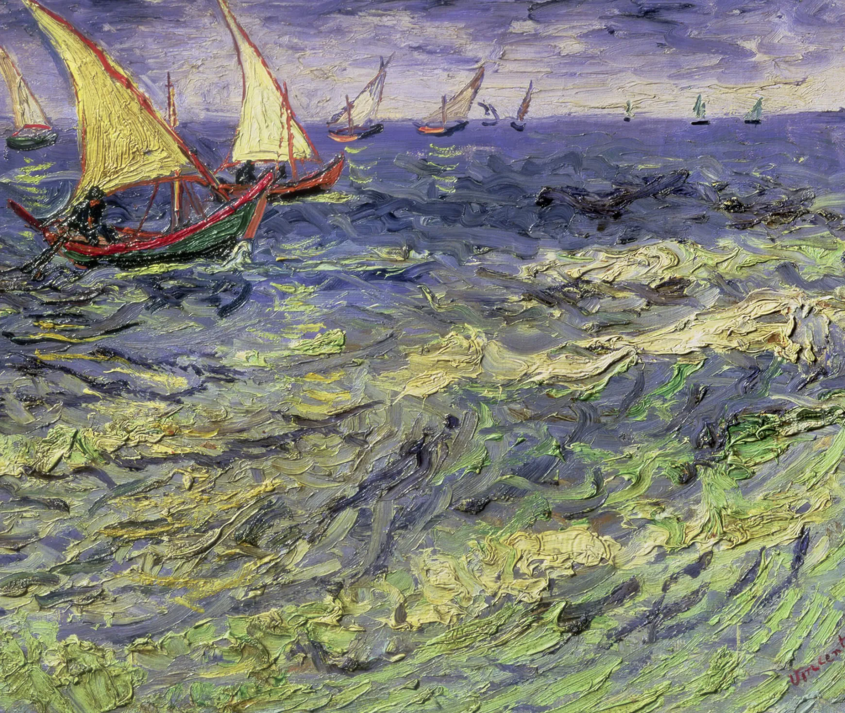 Galerie Mont Van Gogh<Paysage marin aux Saintes-Maries II - Vincent Van Gogh