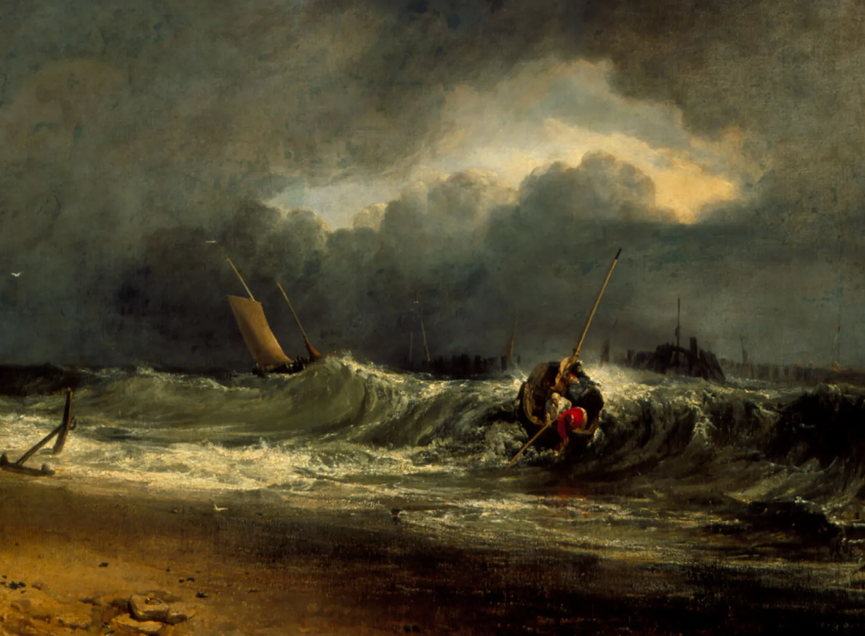 Galerie Mont Turner<Pêcheurs sur un rivage calme par temps de tempête - William Turner
