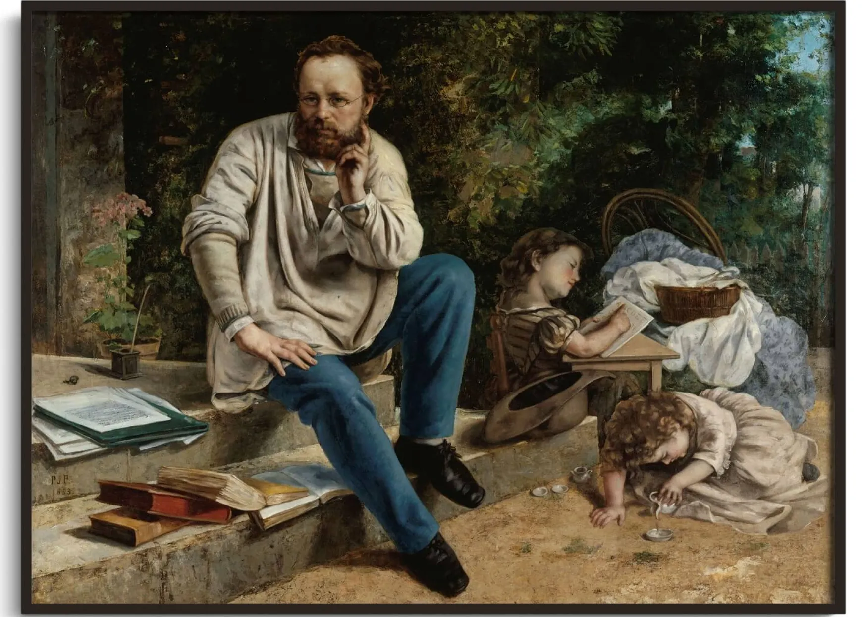 Galerie Mont Courbet<Pierre Joseph Proudhon et ses enfants en 1853 - Gustave Courbet