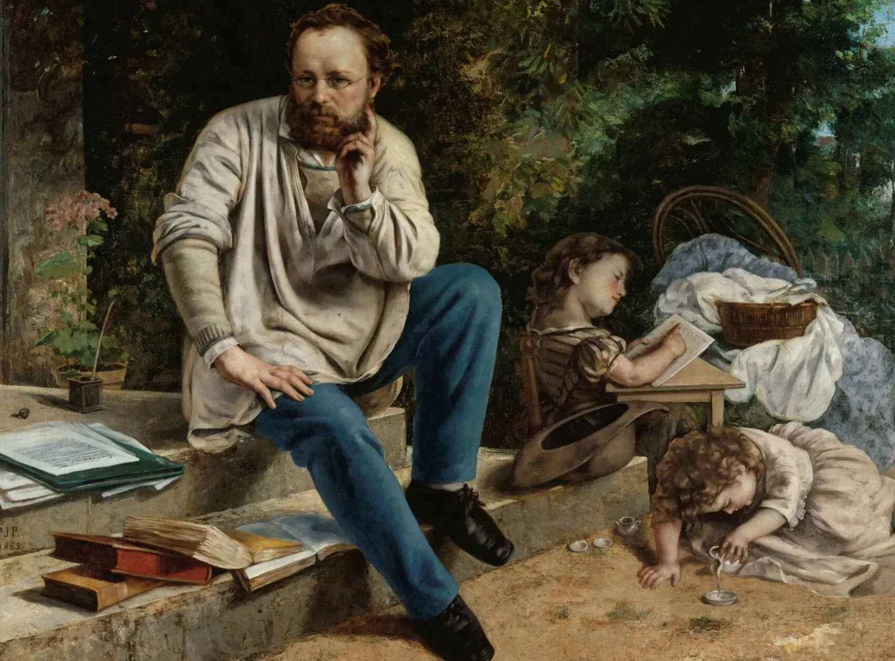 Galerie Mont Courbet<Pierre Joseph Proudhon et ses enfants en 1853 - Gustave Courbet