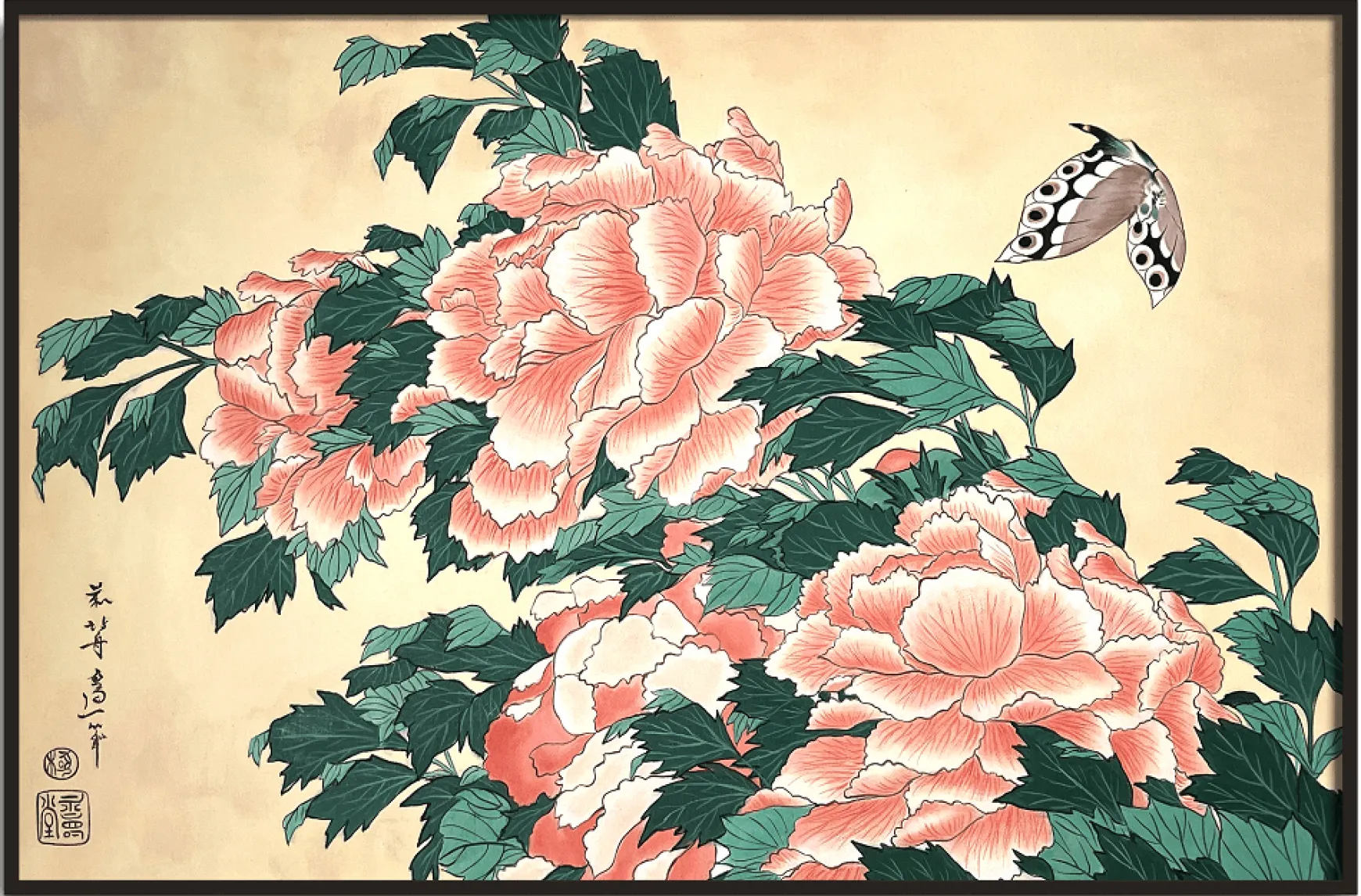 Galerie Mont Hokusai<Pivoines et papillons - Hokusai