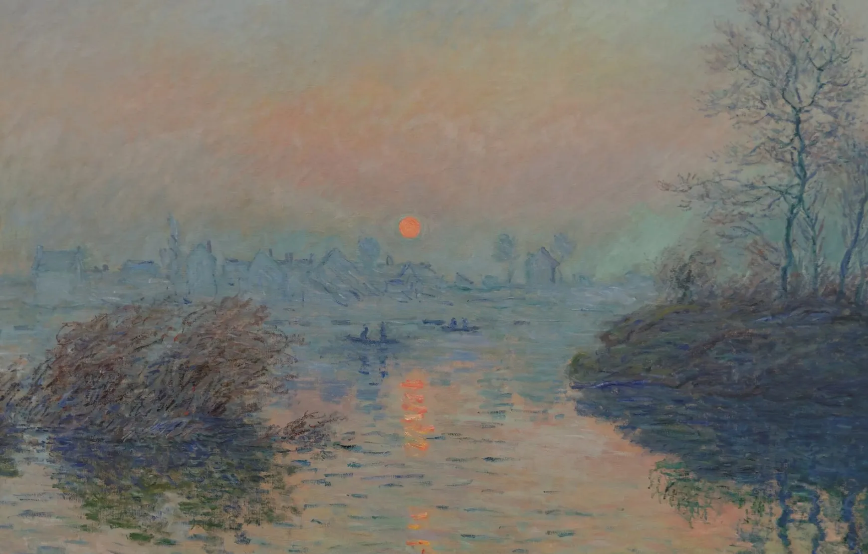 Galerie Mont Monet<Soleil couchant sur la seine à Lavacourt, effet d'hiver - Claude Monet
