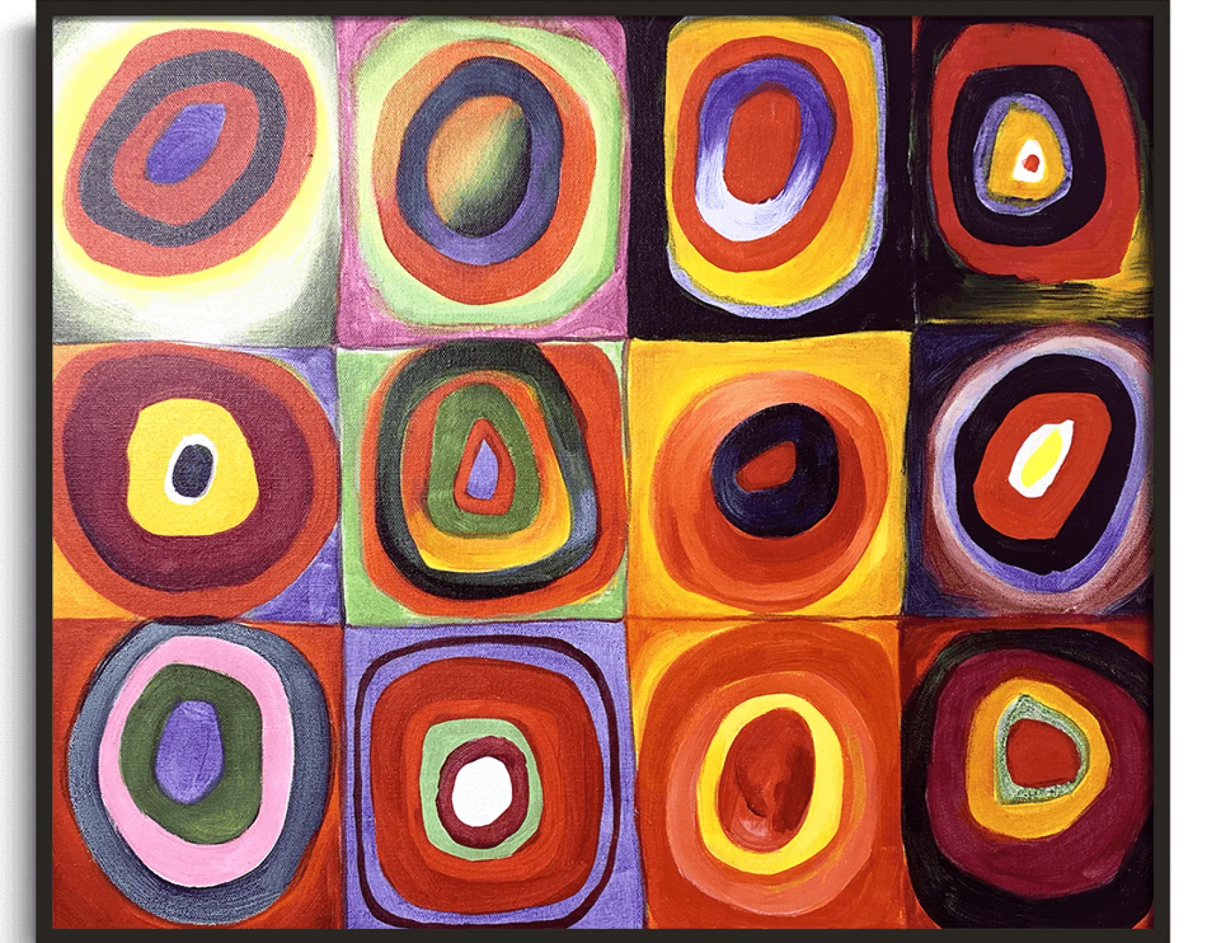 Galerie Mont Kandinsky<Étude de couleurs, carrés avec cercles concentriques - Vassily Kandinsky