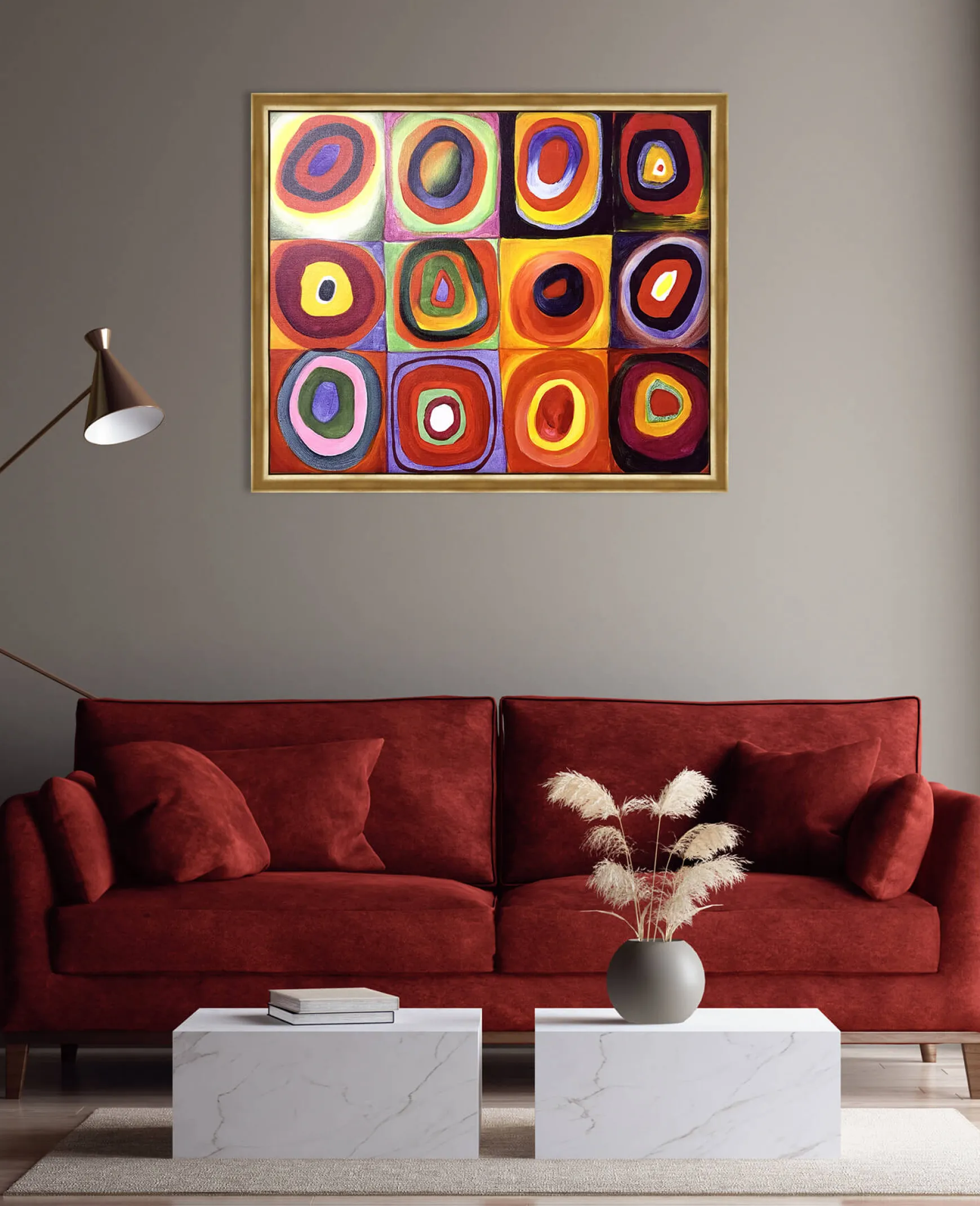Galerie Mont Kandinsky<Étude de couleurs, carrés avec cercles concentriques - Vassily Kandinsky